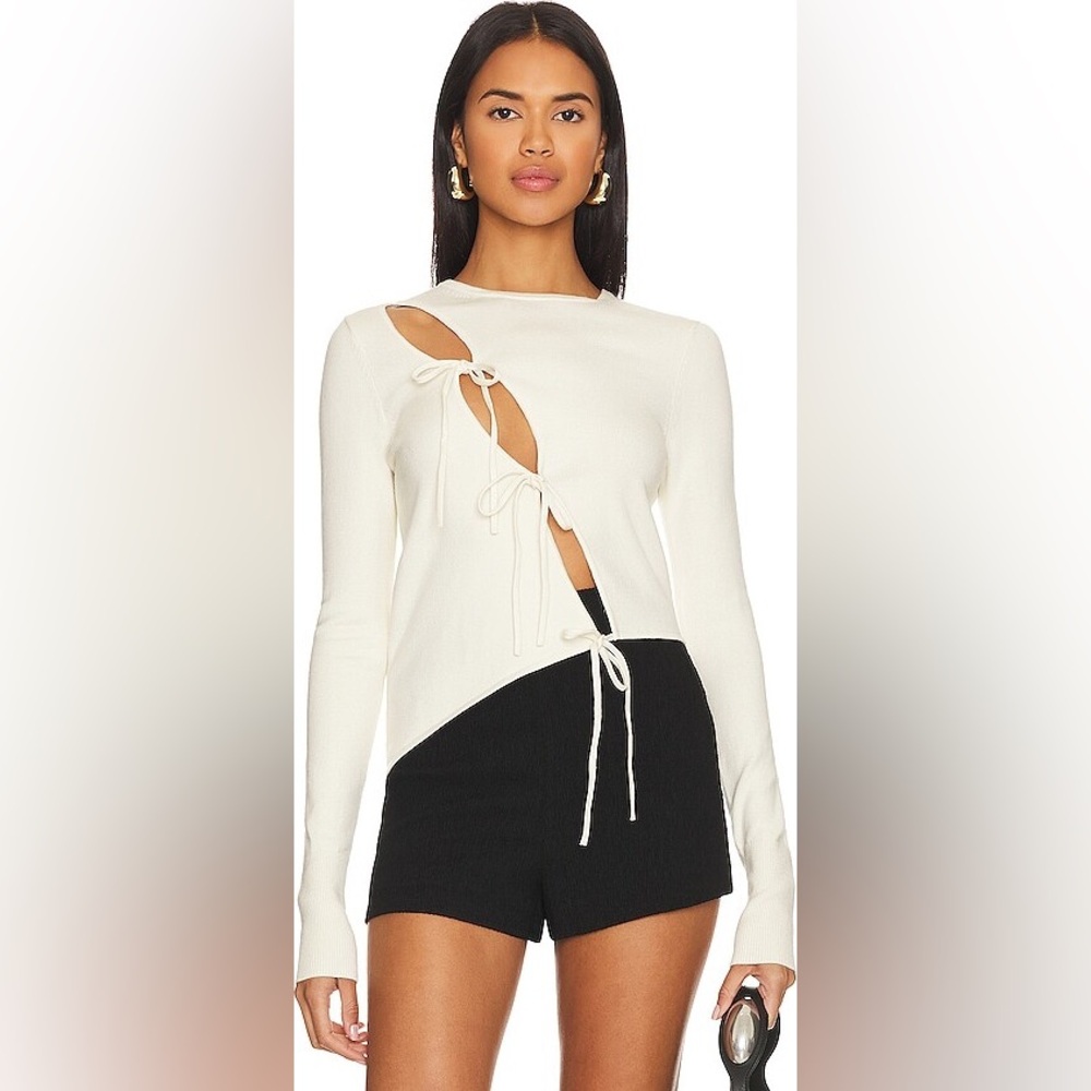 NWT Song of Style Hedy Asymmetrical Sweater with Tie Accents